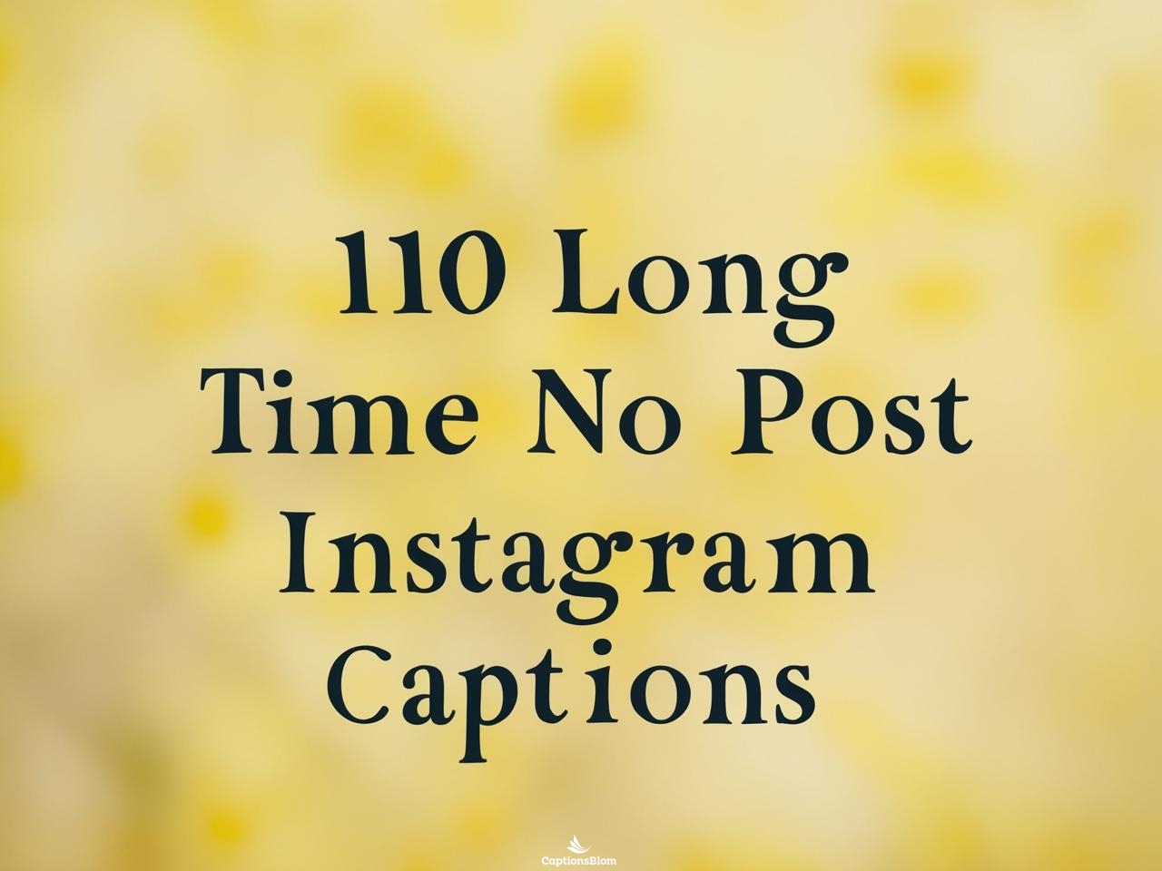 110 Long Time No Post Captions For Instagram in 2025